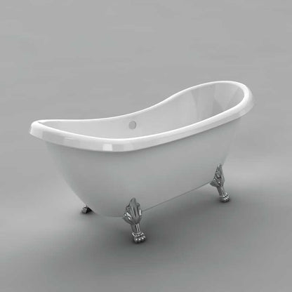 Acritec Rhapsody 43171 – 68-inch Acrylic Double-Ended Clawfoot Bathtub – Chrome Legs