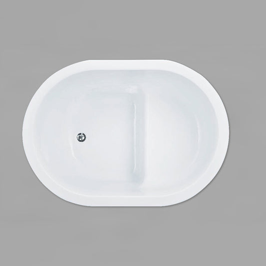 Acritec Tiffany Oval Drop-In Bathtub – 55” × 39½” – White