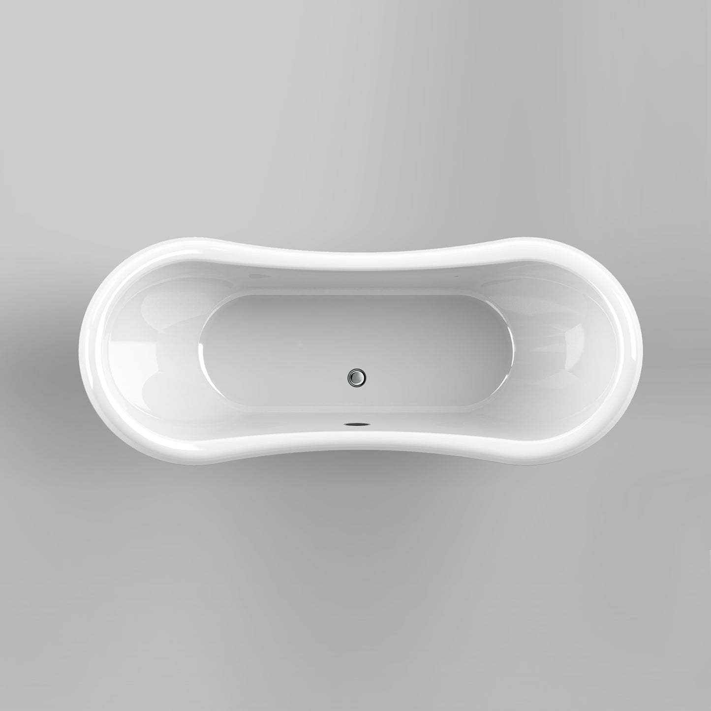 Acritec Rhapsody 43171 – Top-down view, acrylic clawfoot bathtub