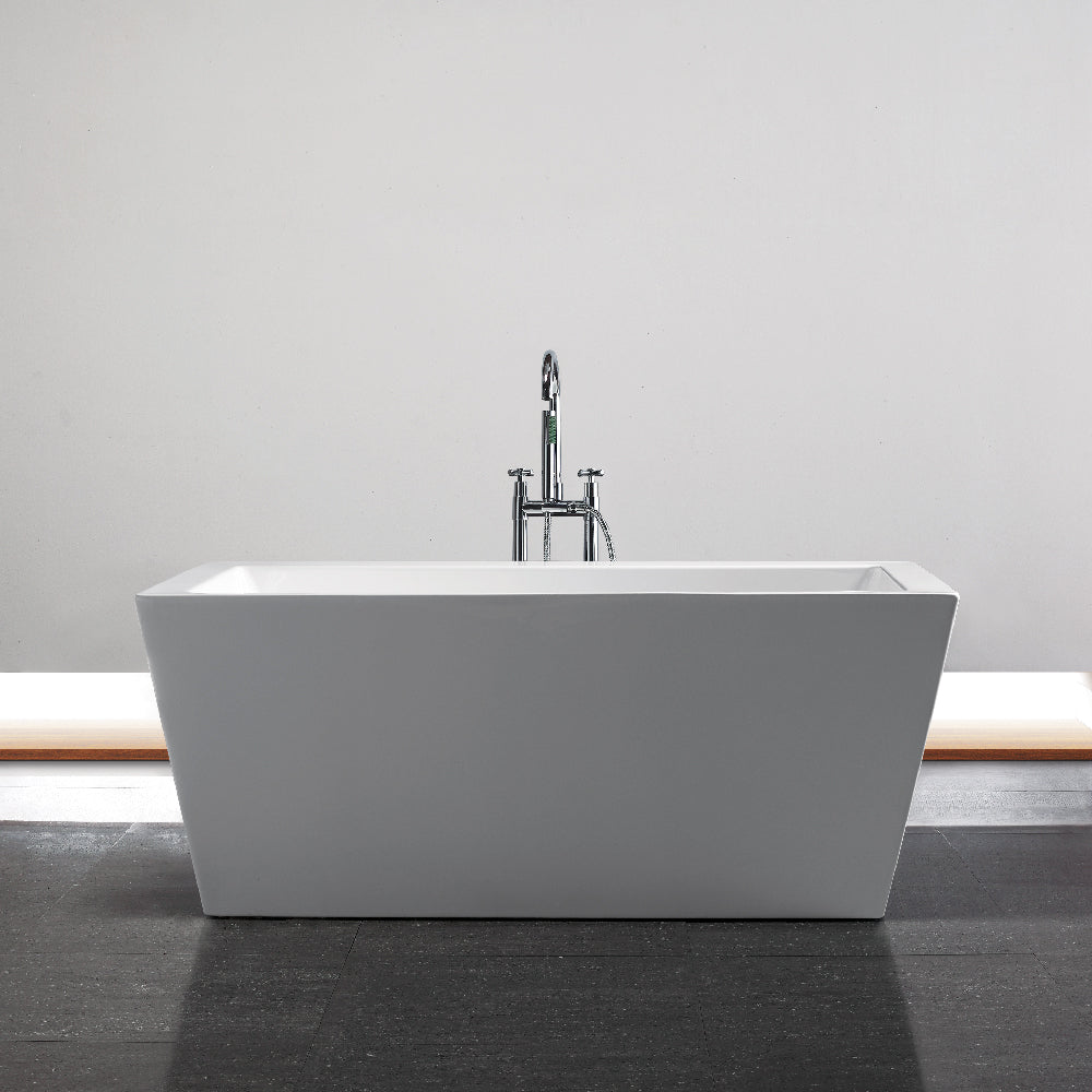 Acritec Toulon 59" Freestanding Acrylic Soaker Bathtub – White