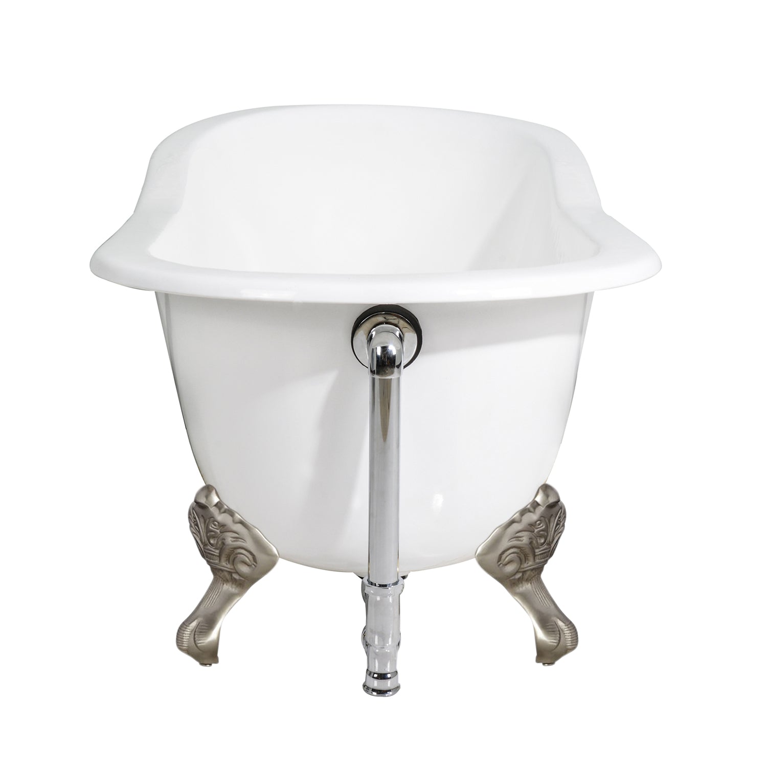 Acritec Triton 61 48020 – End view, cast iron slipper clawfoot tub