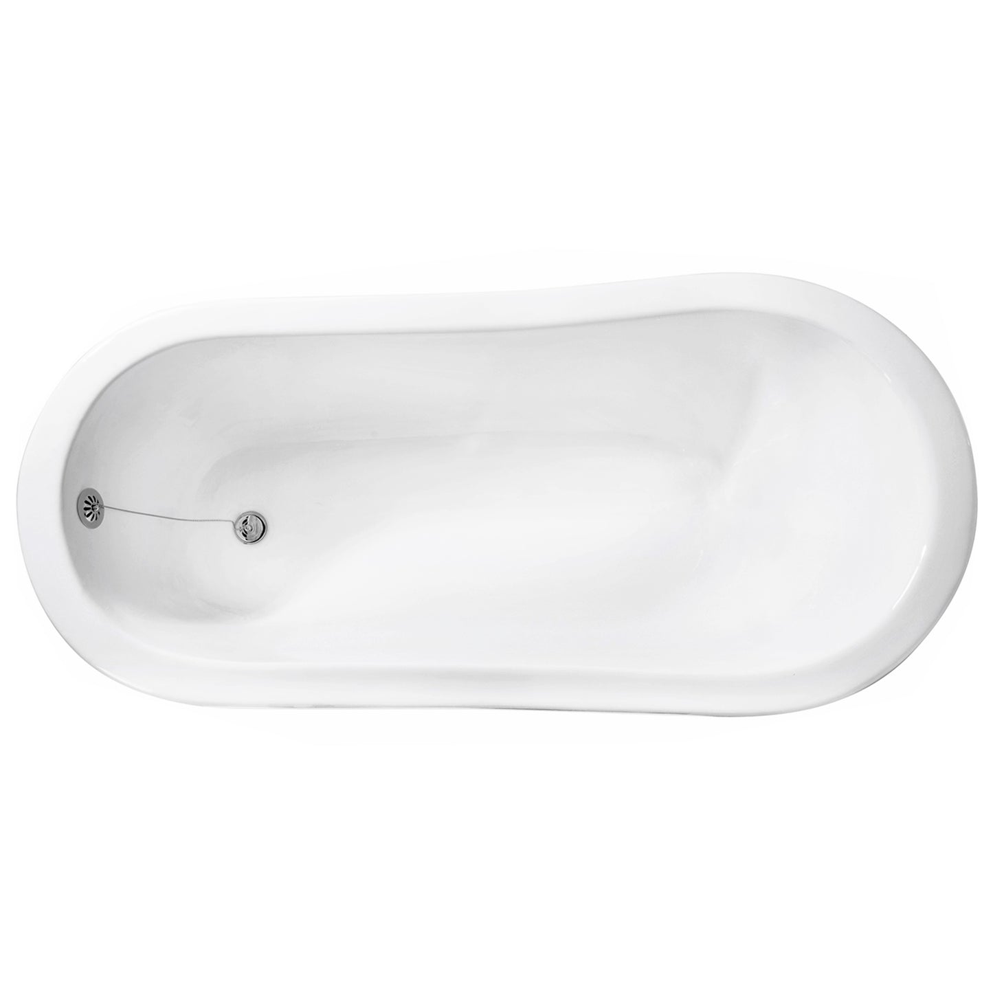 Acritec Triton 61 48020 – Top-down view, cast iron slipper clawfoot tub