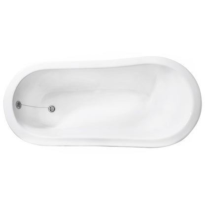 Acritec Triton 61 48020 – Top-down view, cast iron slipper clawfoot tub