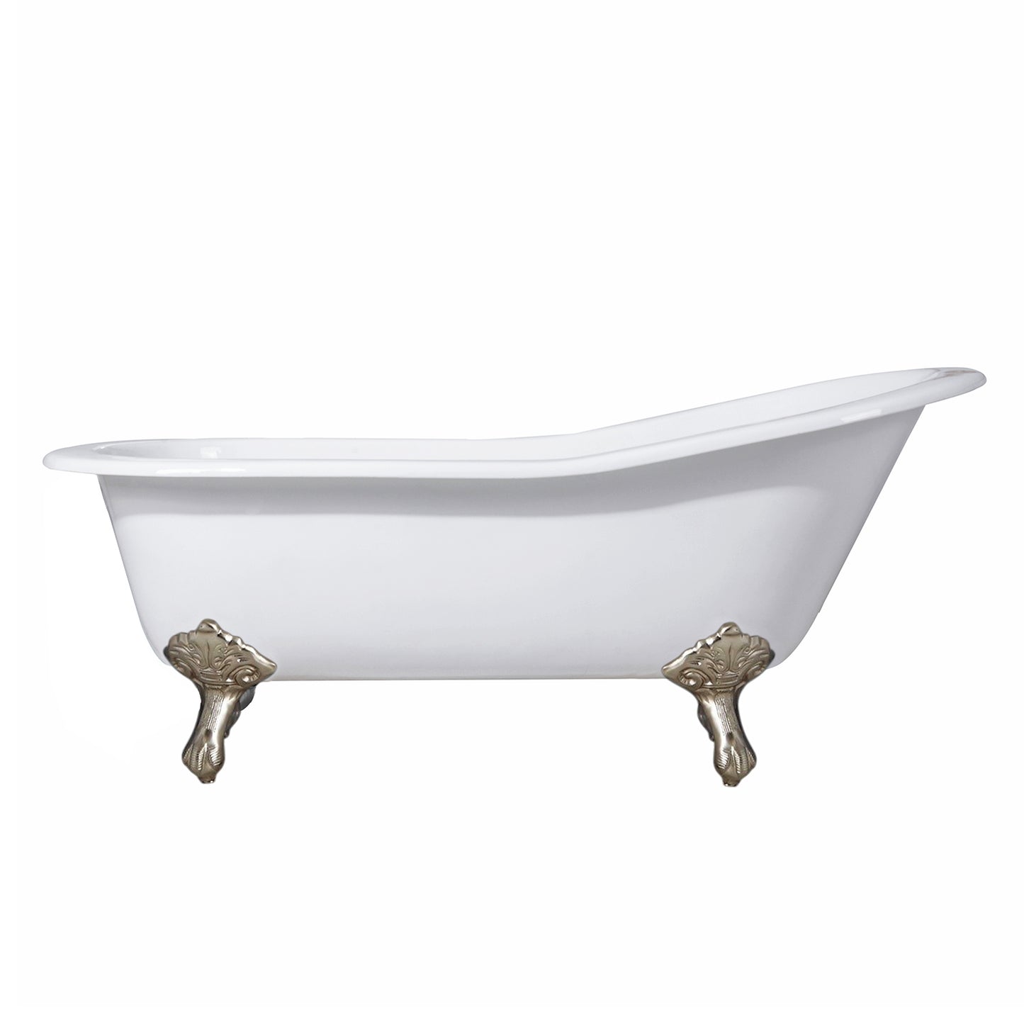 Acritec Triton 61 48020 – 61-inch Cast Iron Single-Ended Slipper Clawfoot Bathtub – White
